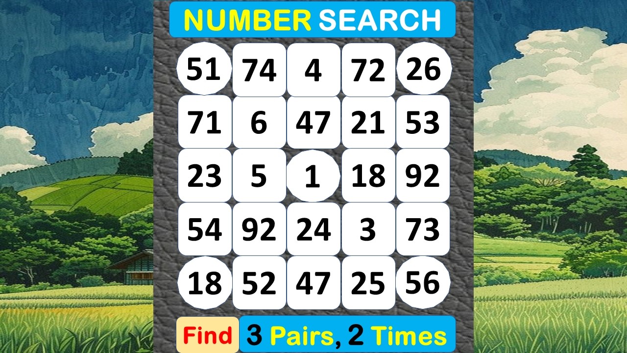Number Search: Test Your Brain.  