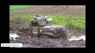Truck racing on mud