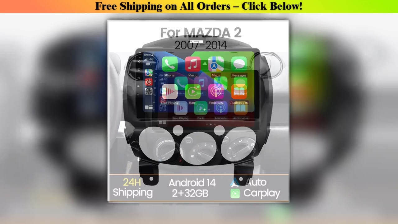 MEKEDE Android Screen Car Radio Multimedia Player For MAZDA 2 Mazda2 2007 -2014 Carplay WIFI