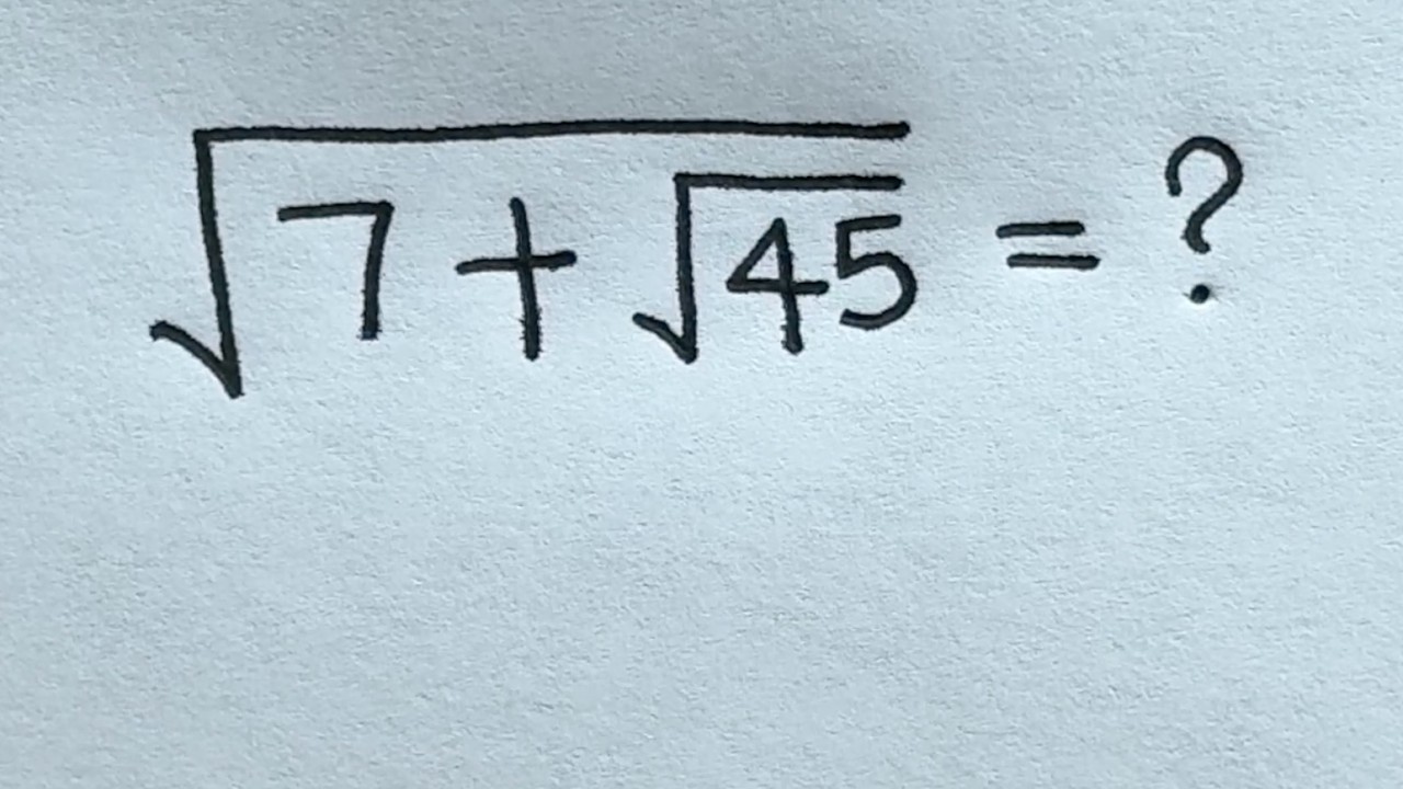 A Very Nice Square Root Problem | Can you solve this? | Math Olympiad ...