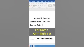 Add Current Date & Time  - MS Word Tips & Tricks from @todfodeducation