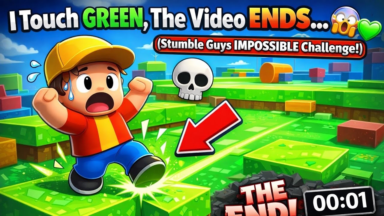 I Touch GREEN, The Video ENDS… 😱💚 (Stumble Guys IMPOSSIBLE Challenge!)