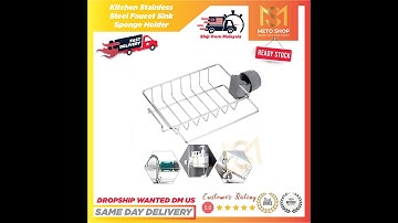 Mymetoshop Kitchen Stainless Steel Faucet Sink Sponge Holder