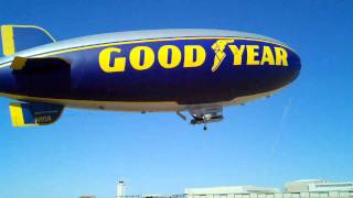 Goodyear blimp landing