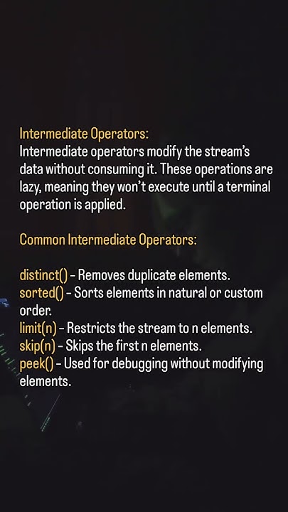 Operators In Java Stream #java #stream #coding #interviewquestions # ...