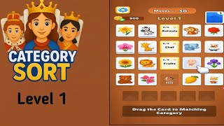 Category sort level 1 solution and walkthrough for Gameplay 