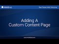 Adding a custom content page