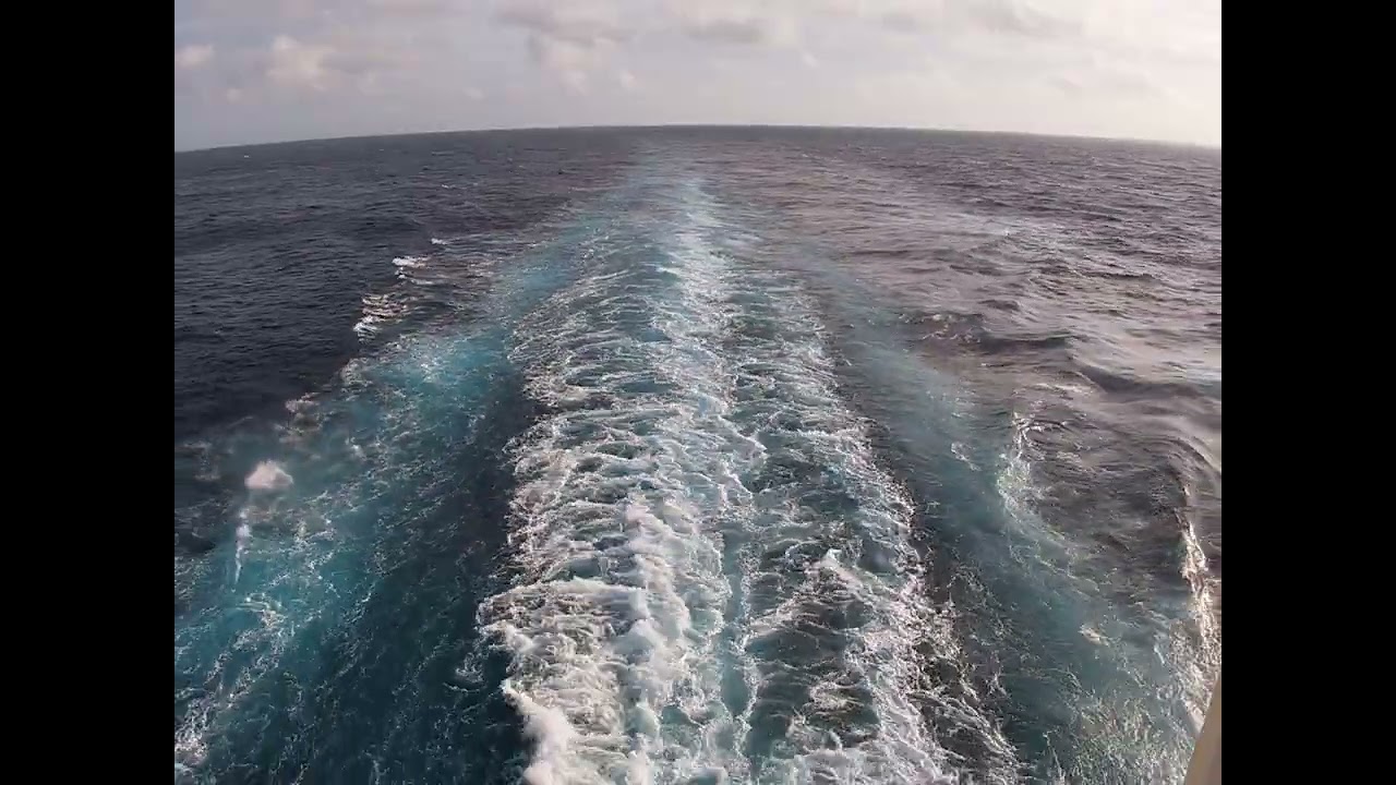 Sapphire Princess cruise ship wake view in the Caribbean
