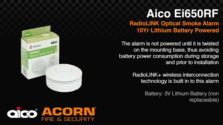 Aico Ei650RF RadioLINK Optical Smoke Alarm. 10Yr Lithium Battery Powered - Acorn Fire & Security