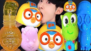 ASMR ICE CREAM PORORO HONEY JELLY RECIPE PARTY 직접 만든 뽀로로 꿀젤리 아이스크림 먹방 DESSERTS MUKBANG EATING SOUNDS