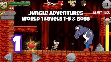 Jungle Adventures - Gameplay Walkthrough Android Part 1 - World 1 Levels 1-5