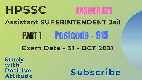 🔥HPSSC ASSISTANT SUPERINTENDENT JAIL POST CODE 915 #hpssc