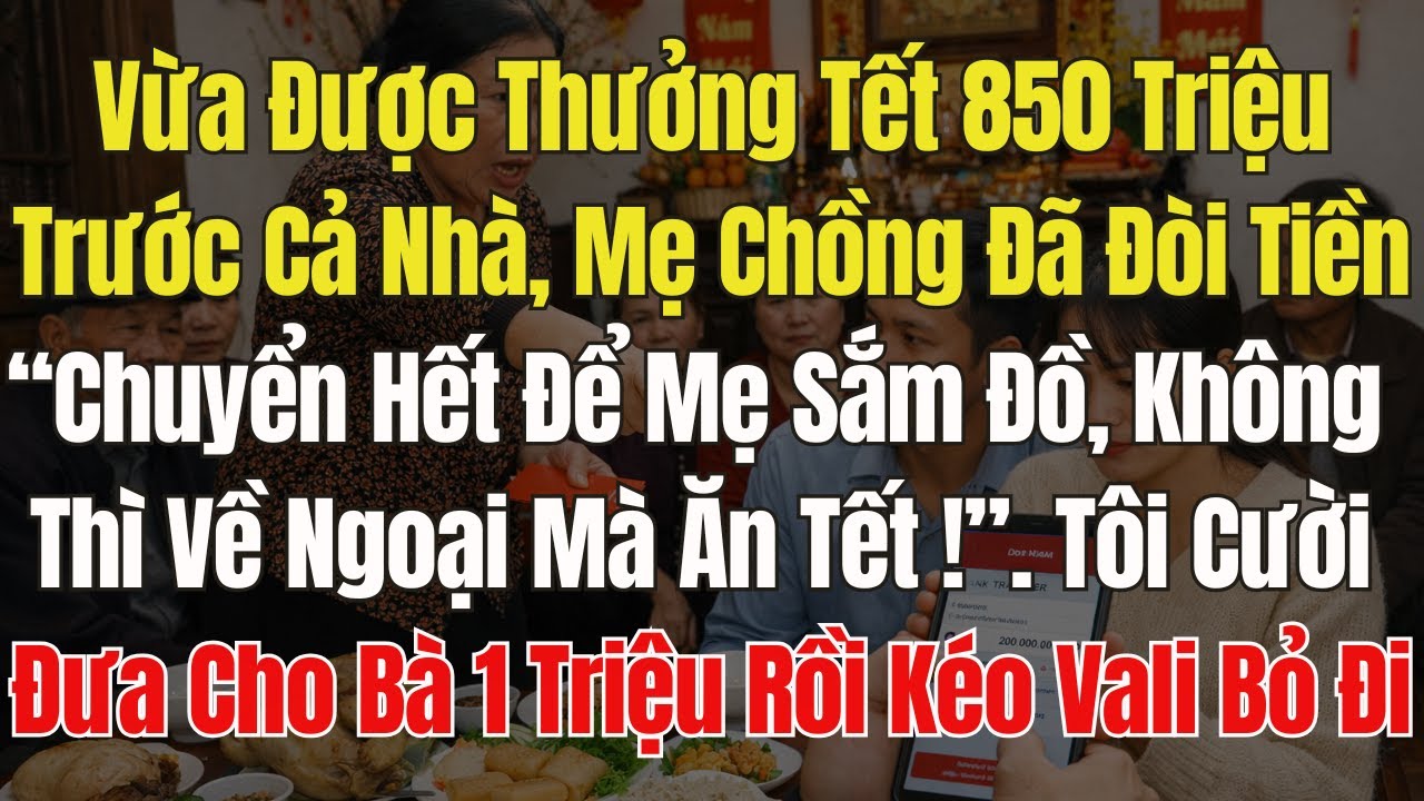 Vừa Có Thưởng Tết 850 Triệu, Mẹ Chồng Đã Gọi Đòi: 