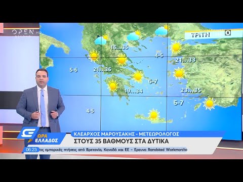 Καιρός 21/7/2020: Στους 35 βαθμούς στα δυτικά - Ώρα Ελλάδος | OPEN TV