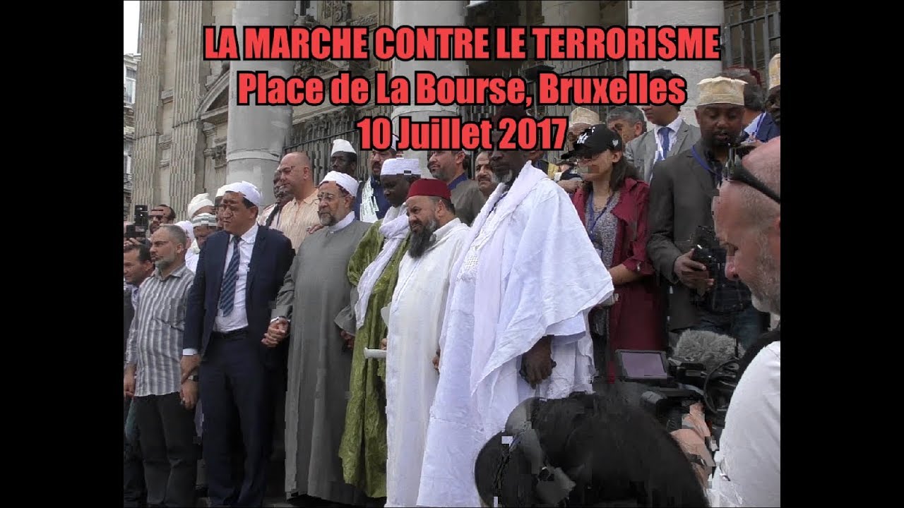 La marche contre le terrorisme à la bourse de Bruxelles. tv kanalları