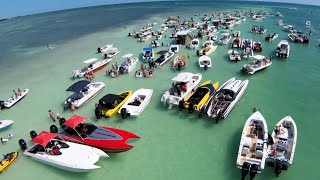 Fast Boats Running together to islamorada sandbar (KIR RUN ￼2023)