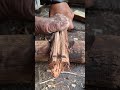 fire saw using palm frond fireboard #primitivefire #traditionalfire