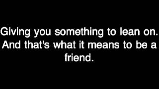 Vignette de la vidéo "What It Means To Be A Friend Karaoke"