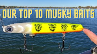 OUR TOP 10 MUSKY BAITS - Topwater, Jerkbaits, Rubber Baits and Bucktails