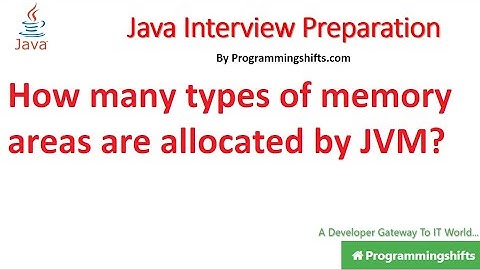 How Many Types of Memory areas are allocated by JVM?