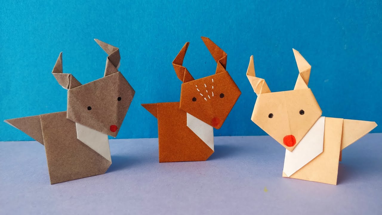 Origami Reindeer Easy Christmas Origami DIY Christmas Origami YouTube