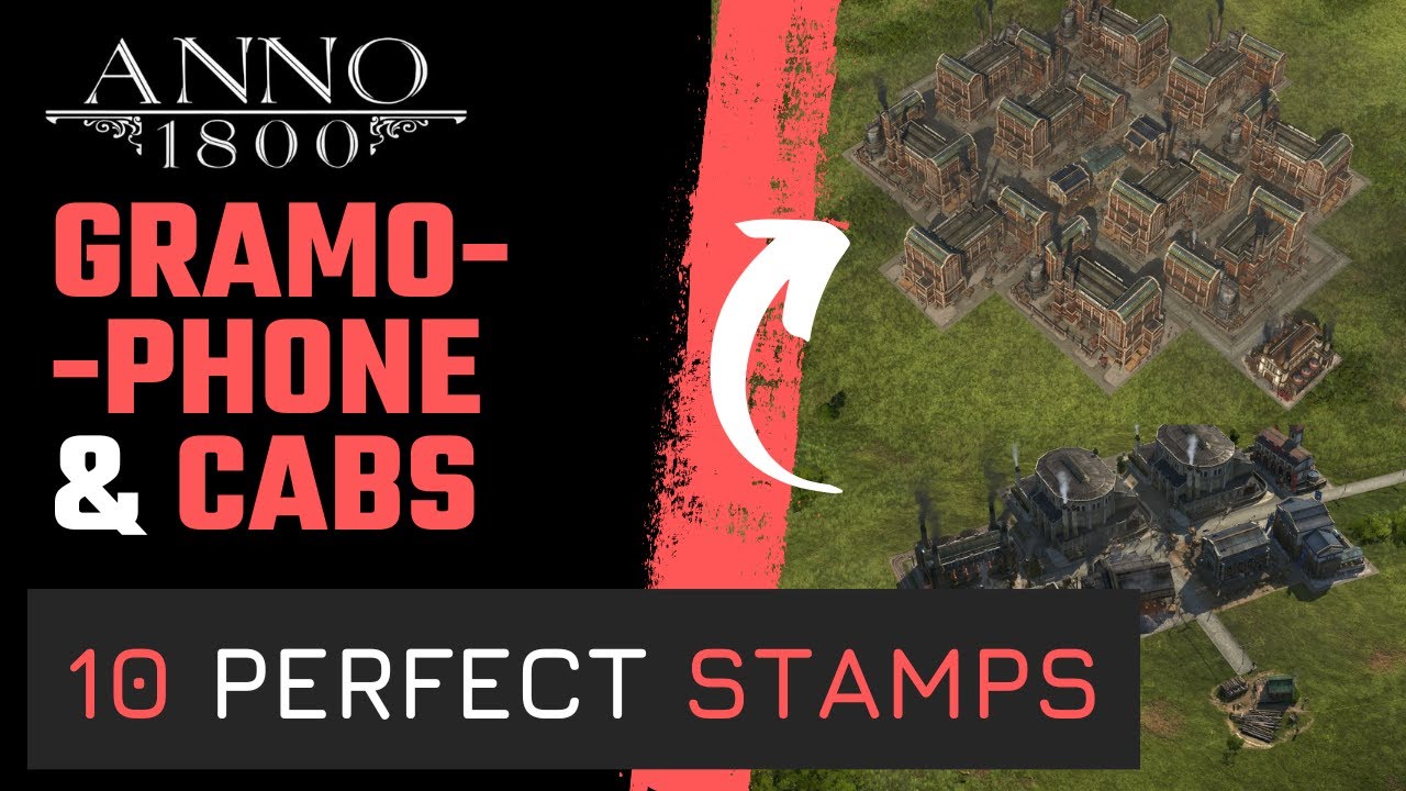 ANNO 1800 7 perfect STAMPS for GRAMOPHONES & STEAM CARRIAGES! 2023