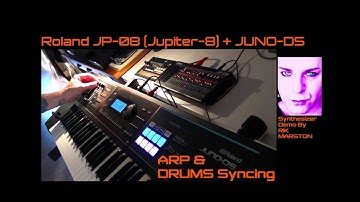 Roland JP-08 JUNO-DS ARP & Drums Syncing Jupiter-8 Synthesizer Rik Marston