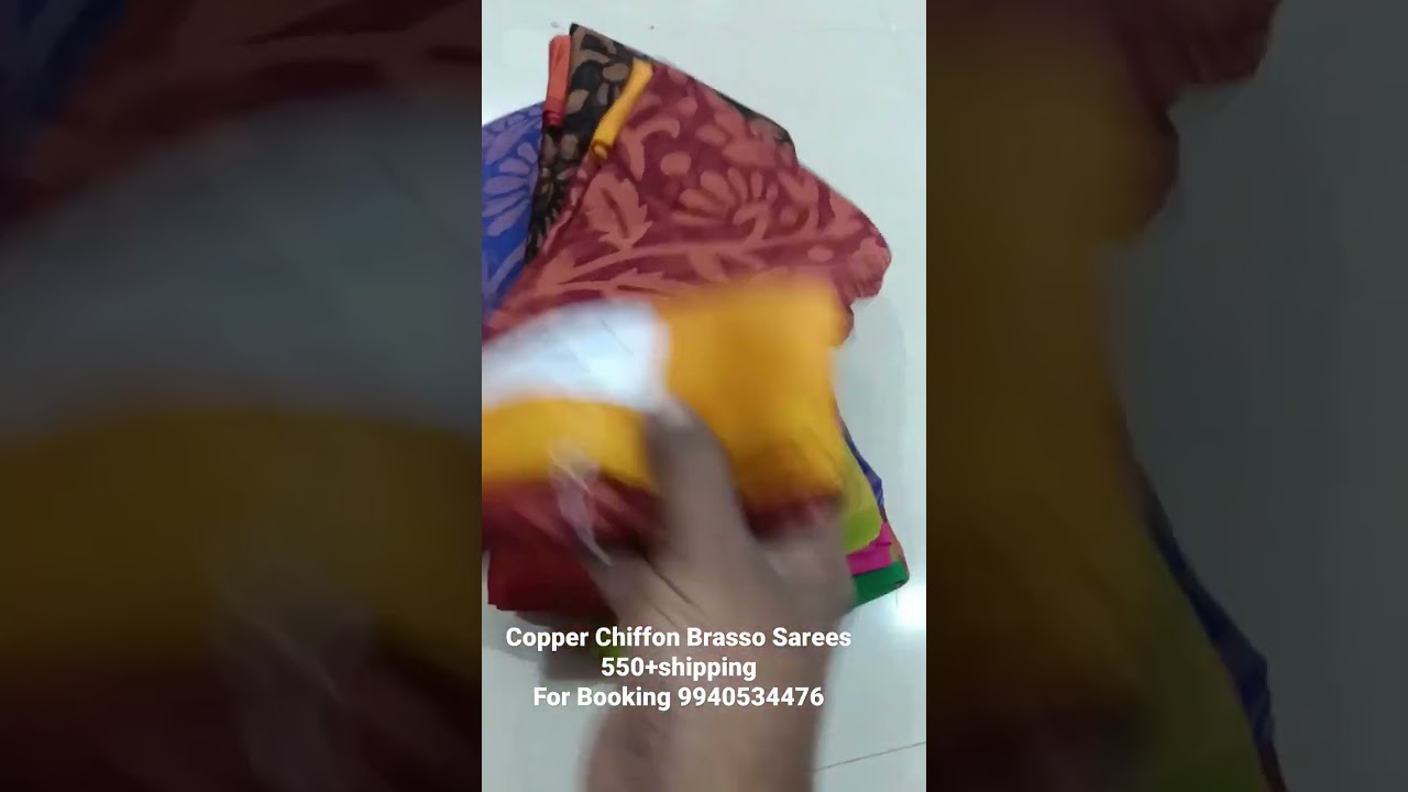 Copper Chiffon Brasso Sarees