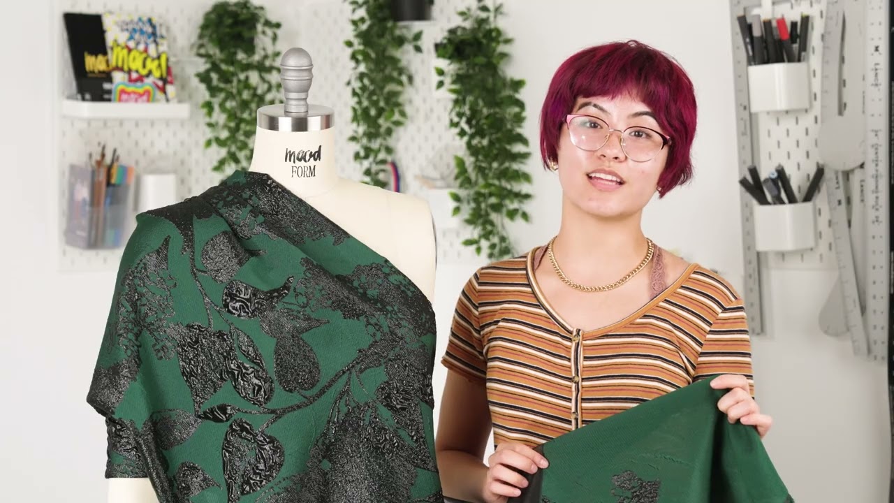 Mood Fabrics Metallic Floral Luxury Brocade with Sheer Stripes