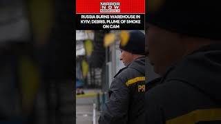 Russia's Ballistic Missiles Strike Warehouse in Kyiv; Debris, Plume of Smoke On Cam | Watch #shorts