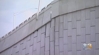 Partial Wall Collapse Closes Northbound Lane Of I-295 In Bellmawr, New Jersey