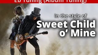 Sweet Child o Mine - Eb tuning - GUNS n ROSES style E minor GUITAR BACKING TRACK