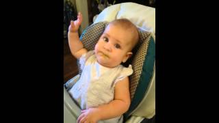 My little sister trying peas for the first time