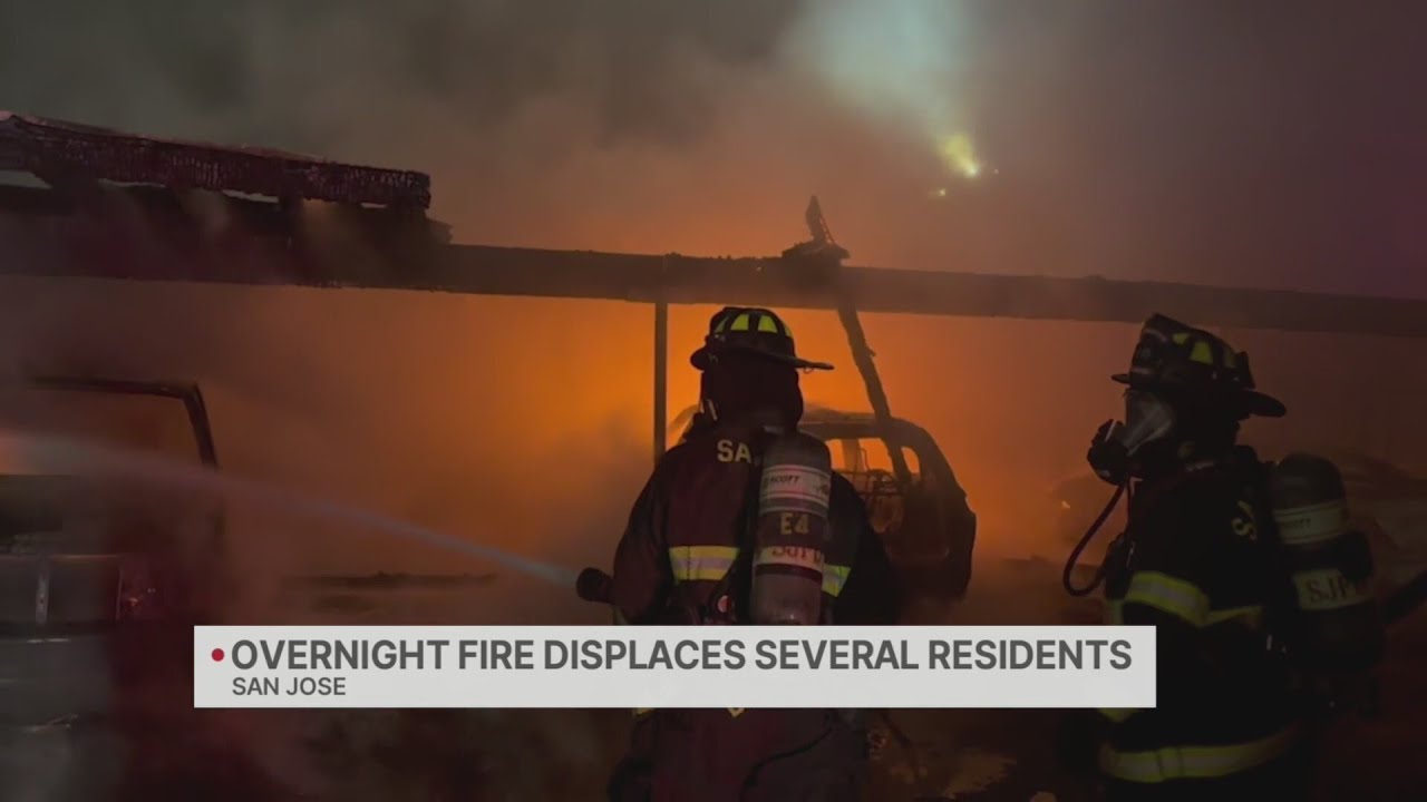 Multiple San Jose apartments, vehicles burn in overnight fire - YouTube