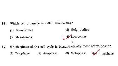 BHU M.Sc. Botany (2018) entrance MCQ