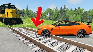 Cars Vs Rails #7 - BeamNG Drive | CRASHhub