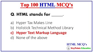Top 100 HTML MCQs | For Exams and Interview screenshot 2