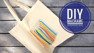 Сумка-шоппер с макраме декором/DIY macrame tote shopping bag