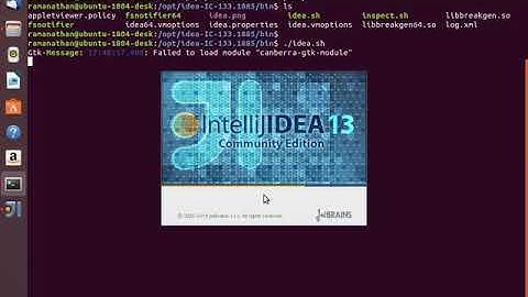 IntelliJ IDEA 13 Community Edition installation in Ubuntu 18.04 LTS