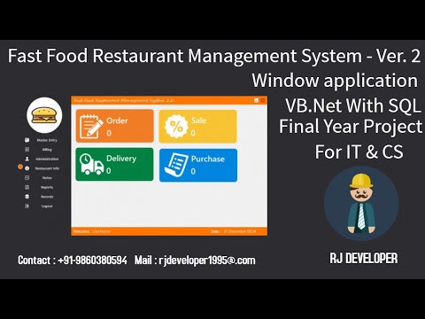 Fast Food Restaurant Management System Project | Final Year Project