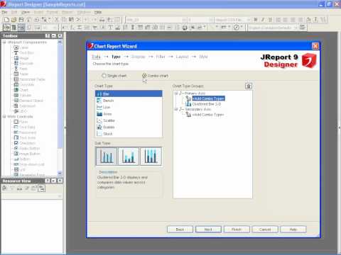 Java Reporting Tools - JReport v 9.1 - Chart Wizard