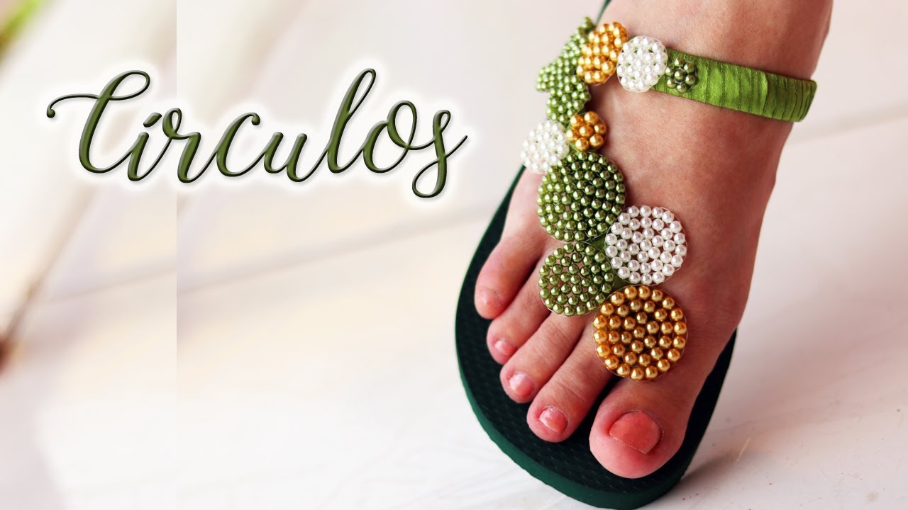 Chinelo Bordado: Manta de pérolas