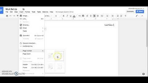 MLA Set up on Google Docs