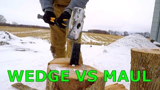 Splitting Firewood with a Wedge and Hammer - Is it Easier than a Maul?