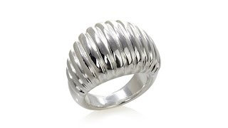 Sevilla Silver Electroform Ridged Dome Ring