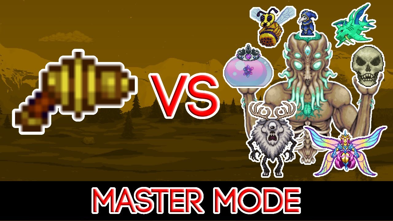 Terraria 1.4.3.6 - Heat Ray vs ALL Bosses (Master Mode)
