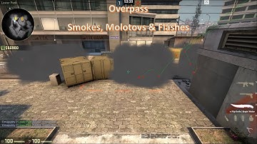 Overpass Smokes, Molotovs & Flashes