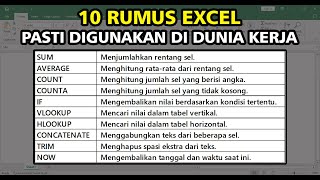 10 Rumus Excel Penting untuk Dunia Kerja | Pemula Wajib Tahu!