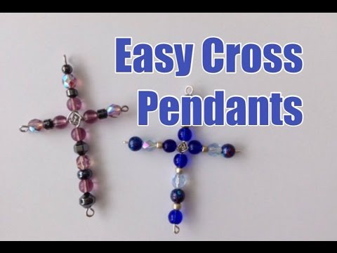 DIY Easy Beaded Cross Pendants Tutorial Inspired by Madonna - YouTube