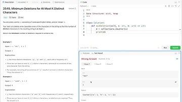 leetcode 3545  Minimum Deletions for At Most K Distinct Characters | heap
